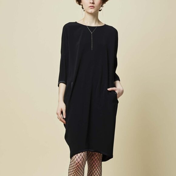 Annette Gortz 2018 Sofia Black Shift Dress, Size S - Picture 1 of 11